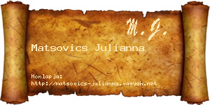 Matsovics Julianna névjegykártya