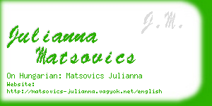 julianna matsovics business card